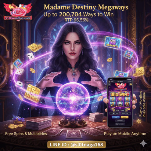Madame Destiny Megaways เกมสล็อตพยากรณ์โชคชะตา